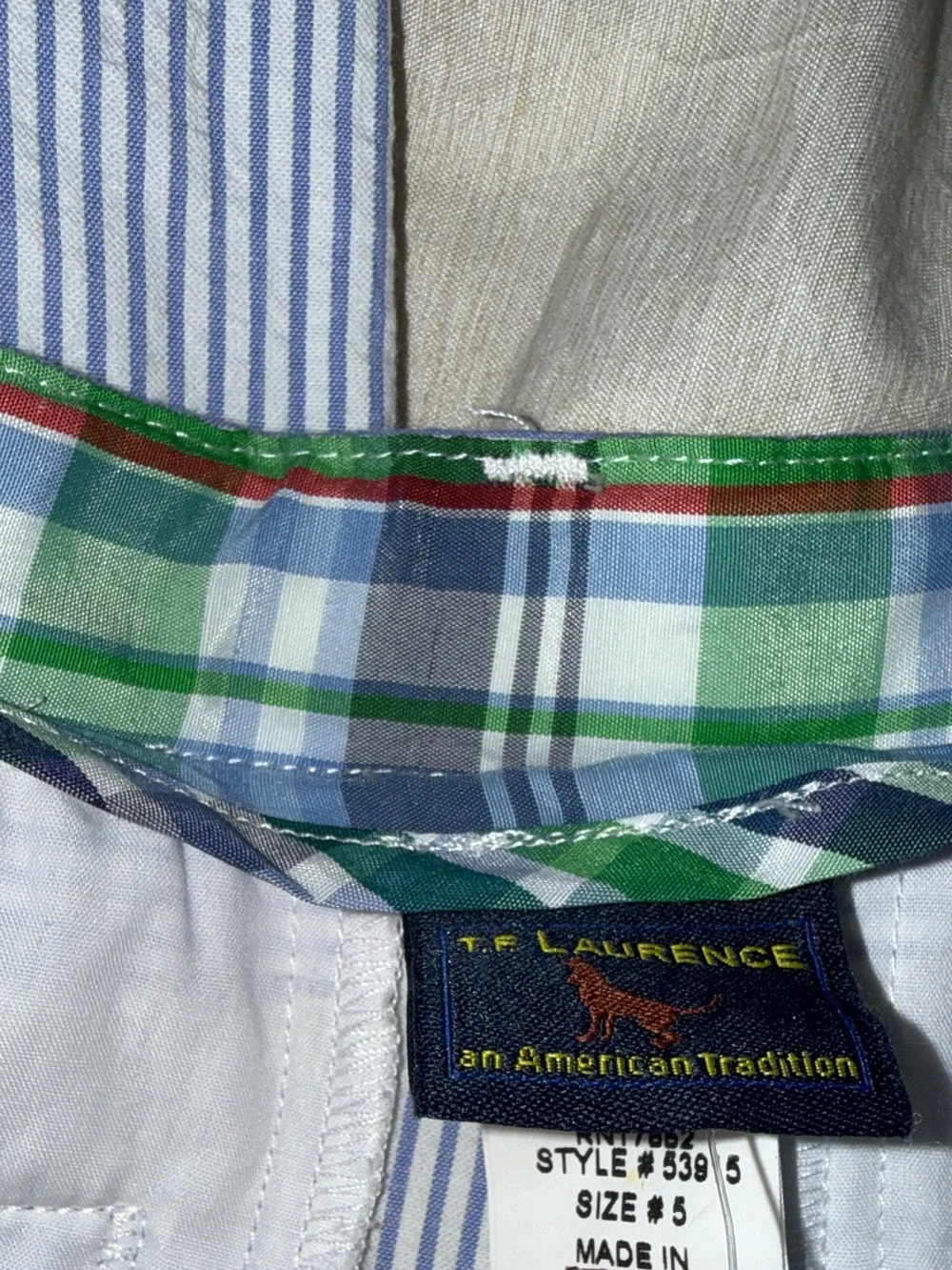 Florence Eiseman Blue and White Striped Seersucker Pants